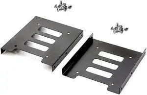 2 Pack 25 to 35 SSD HDD Hard Disk Drive Bays Holder Metal Mounting Bracket Adapter for PC Bracket