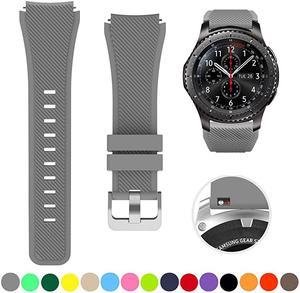 Bands for Samsung Gear S3 FrontierClassic Watch Silicone Bracelet Sports Silicone Band Strap Replacement Wristband for Samsung Gear S3 Frontier S3 Classic Grey