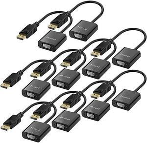 DisplayPort DP to VGA Adapter 10 Pack GoldPlated Display Port to VGA Adapter Male to Female Compatible with Computer Desktop Laptop PC Monitor Projector HDTV Black