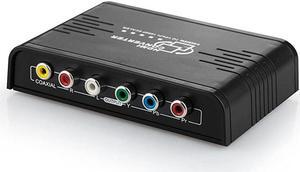 HDMI to 1080P Component Video YPbPr Scaler Converter Adapter with Coaxial Audio Output + RL Audio Support Windows 10Black