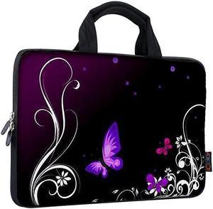 11 116 12 121 125 inch Laptop Carrying Bag Chromebook Case Notebook Ultrabook Bag Tablet Cover Neoprene Sleeve for Apple Macbook Air Samsung Google Acer HP DELL Lenovo Asus Purple Butterfly