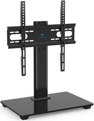 Universal TV Stand Table Top TV Stand for 3755 inch LCD LED TVs Height Adjustable TV Base Stand with Tempered Glass Base Wire Management VESA 400x400mm