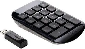 Wireless Numeric Keypad, with Nano USB Receiver, Full-size keys for Increased Accuracy, Battery Life Indicator, Supports Windows, macOS, and Chromebook, Black (AKP11US)
