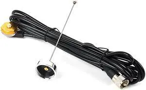 TCJN1 VHF NMO 136174 Mhz Mhz Mobile Vehicle FM Tranceiver 2M Antenna with 13 ft RG58 Coax Cable NMO to UHF PL259 Connector for Yaesu Kenwood HYT Vertex Icom Mobile Radios