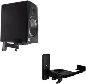 Pair  RHSB8 Wall Mount Swivel Home Theater Bookshelf Speaker Brackets,Black