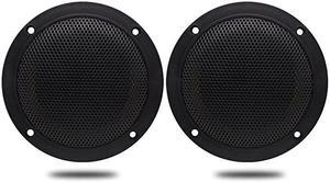 4 Inches  Waterproof Marine Ceiling Flush Wall Mount Speakers with 160 Watts Power Handling for Kitchen Bathroom Boat Car Motorcycle Cloth Surround and Low Profile Design 1 Pair Black