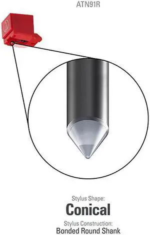 ATN91R Replacement Conical Turntable Stylus for AT91R