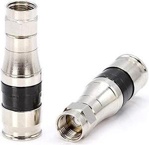 Coaxial Cable Compression Fitting | 4 Pack | for RG11 Coax Cable with Weather Seal O Ring and Water Tight Grip