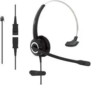 RJ9 Corded Office HD Voice Headset for Aastra Avaya Allworx AltiGen Digium IPitomy IP Phones Noise Canceling Monaural
