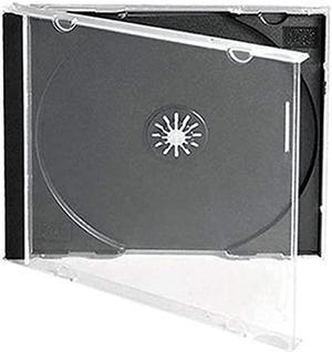 104 mm Standard Single Clear CD Jewel Case with Assembled Black Tray 25 Pack