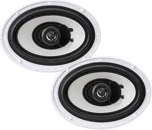 Inch Dual Marine Speakers 2 Way Waterproof and Weather Resistant Outdoor Audio Stereo Sound System with 260 Watt Power Poly Carbon Cone and Cloth Surround 1 Pair PLMR692
