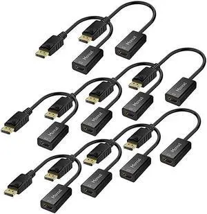 DisplayPort to HDMI Adapter 10 Pack GoldPlated Display Port to HDMI Converter DP to HDMI Cord Male to Female Compatible with Computer Desktop Laptop PC Monitor Projector HDTV Black