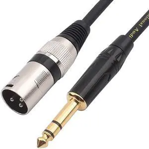 14 Inch TRS to XLR Male Balanced Signal Interconnect Cable Quarter inch to XLR Patch Cable 33 Feet