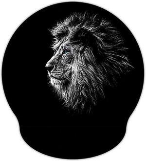 Memory Foam Mouse Pad with Wrist SupportErgonomic Mouse Pad with Wrist RestNonSlip Rubber Base for Computer Laptop MacLightweight Rest for HomeOffice Travel Lion