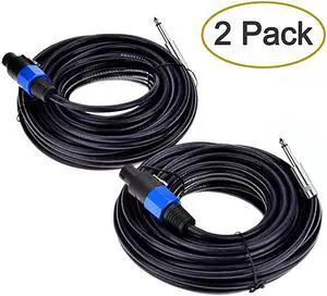 2Pack 100 ft Speakon to 14 Male Speaker Cables Professional 12 Gauge AWG Wire Audio Amplifier Connection Cord DJPA Speaker Cable Wire with Twist Lock