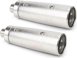Female RCA to XLR Male Adapter XLR to RCA Converter Gender Changer Audio Coupler Connector 2 Pack