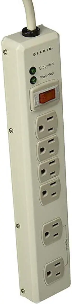 6-Outlet Metal Surge Protector with 15' Cord, 885 Joules