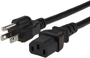 2Pack 3 Feet 18 AWG Universal Power Cord for NEMA 515P to IEC320C13 Cable 0915M Black