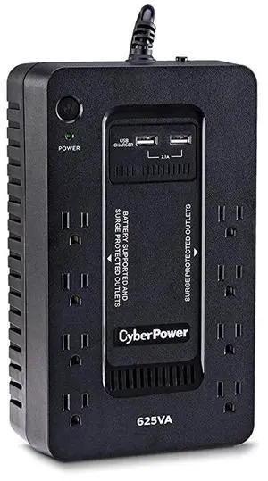 ST625U Standby UPS System, 625VA/360W, 8 Outlets, 2 USB Charging Ports, Compact