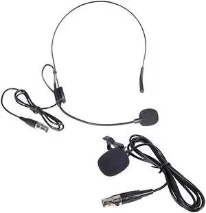 Lavalier Lapel MicrophoneHeadset Microphone Combo with Mini XLR Jack HandFree Clipon Lapel Mic and Flexible Wired Boom Headset Mic for Voice Amplifier Audio Sound System
