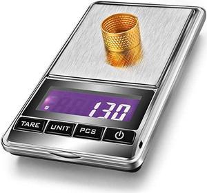 Gram Scale 220g/ 0.01g, Digital Pocket Scale 100g Calibration Weight,Mini  Jewelry Scale, Kitchen Scale,6 Units Conversion, Tare & LCD Display, Auto