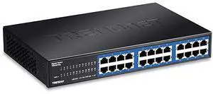 24Port Unmanaged Gigabit GREENnet Desktop Metal Switch TEGS24DG EthernetNetwork Switch 24 x 101001000 Gigabit Ethernet RJ45 Ports 48 Gbps Switching Capacity Lifetime Protection