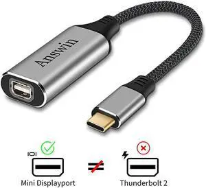 USB C to Mini Displayport 4K60Hz  USBCThunderbolt 3 to Mini Displayport Adapter for New MacBook New MacBook Air MacBook Pro 20162020 Galaxy S20 and More USB TypeC DevicesGrey