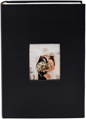 Photo Album 4x6 inch 300 Picture Pockets with Large Capacity Photo Book 3 Per Page Capacity Black Embossed Cover