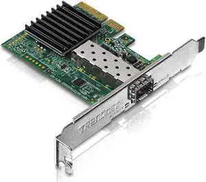 10 Gigabit PCIe SFP+ Network Adapter, Convert A PCIe Slot Into A 10G SFP+ Slot, Supports 802.1Q, Standard & Low-Profile Brackets Included, Compatible With Windows & Linux, Black, TEG-10GECSFP