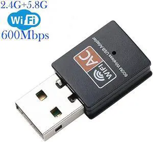 USB WiFi Adapter 600mbps Dual Band 24G 5G Wireless Adapter Mini Wireless Network Card WiFi Dongle for LaptopDesktopPC Support Windows108817VistaXP2000 Mac OS X 1061013