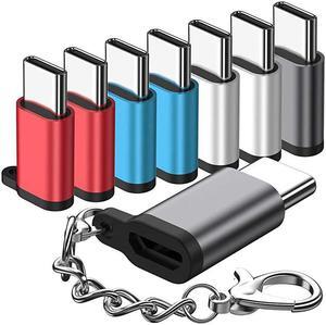USB to USB C Adapter8PacksAluminum USB Type C Adapter Convert Connector with Keychain Charger Compatible Samsung Galaxy S10 S9 S8 Plus Note 9 8 LG V40 V35 G8 G7Google Pixel 3 XLMoto Z2 Z3