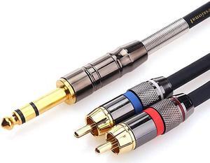 RCA to 14 Cable Quarter inch TRS to RCA 14 Stereo to 2 RCA Audio Y Splitter Cable Insert Cable 33 feet1 Meter
