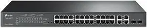 24 Port Fast Ethernet PoE Switch | 24 PoE+ Ports 192W w 4 Uplink Gigabit Ports + 2 Combo SFP Slots | Smart Managed | Limited Lifetime Protection | Support L2L3L4 QoS and IGMPT150028Pct