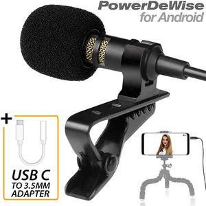 TypeC Microphone Lavalier Mic Type C for Phone Microphone with TypeC Adapter Type C Microphone for Interview Vlogging Podcasting