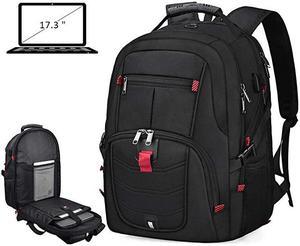 Backpack 17 Inch Waterproof Extra Large TSA Travel Backpack Anti Theft College School Business Mens Backpacks with USB Charging Port 173 Gaming Computer Backpack for Women Men Black 45L
