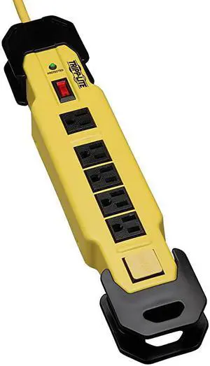 6 Outlet Industrial Safety Surge Protector Power Strip 15ft Cord Cord Wrap amp Hang Holes Metal Lifetime Limited Warranty amp $75K INSURANCE TLM615SA
