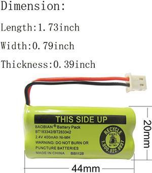24V 400mAh Cordless Home Phone Battery Compatible with ATampT BT162342 BT162342 BT166342 BT166342 BT266342 BT266342 BT183342 BT183342 BT283342 BT283342 VTech CS6329 CS6114 CS64193 Pack