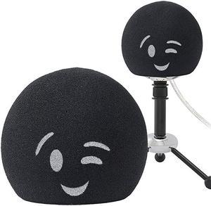 Blue Snowball Pop Filter Customizing Microphone Windscreen Foam Cover for Improve Blue Snowball iCE Mic Audio Quality Smile