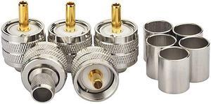 PL259 Connectors Crimp PL 259 UHF Male Plug RF Coaxial Connector for LMR400 RG8 9913 RG214 RG213 Coax Cable 5Pcs