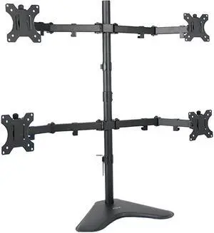 Quad LCD Computer Monitor Mount Free Standing Heavy Duty Desk Stand Fully Adjustable Holds 4 Screens up to 30 inches STANDV004F