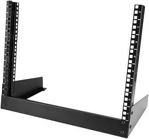 com 8U Open Frame Network Rack - 19" 2 Post Free Standing Desktop Rack for Computer, AV, Media, IT, Data & Server Room Equipment (RK8OD)