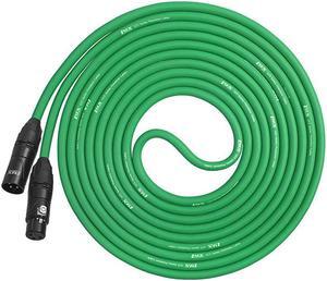 10 Feet XLR Microphone Cable Balanced Male to Female 3 Pin Mic Cord for Powered Speakers Audio Interface Professional Pro Audio Performance and Recording Devices Green