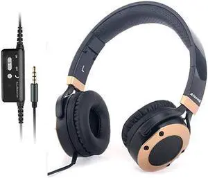 Noise Cancelling Headphones with Microphone and Airplane Adapter Folding and Lightweight Travel Headsets HiFi Deep Bass Wired Headphones with Carrying Case