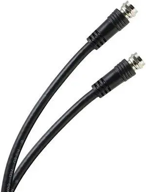 RG6 Coaxial Cable 15 Ft FType Connectors Double Shielded Coax Input Output Low Loss Coax Ideal for TV Antenna DVR VCR Satellite Receiver Cable Box Home Theater Black 33627