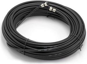 Feet, Black RG6 Coaxial Cable with Rubber booted - Weather Proof - Outdoor Rated Connectors, F81 / RF, Digital Coax for CATV, Antenna, Internet, & Satellite