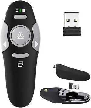 Clicker Remote Laser Pointer PowerPoint Slideshow Wireless USB Presenter Support Win10 MAC PPT Keynote Google Slides Prezi