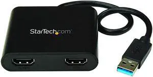 com USB 30 to Dual HDMI Adapter 4K 30Hz External Video Graphics Card Dual Monitor Display Adapter Supports Windows USB32HD2 Black