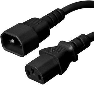 Feet 1 Meters 18AWG Computer Monitor Power Extension Cord C1to C14 Power Cable ft 1M Computer to PDU 10 Amp Power Extension Cord CNE2145 2 Pack