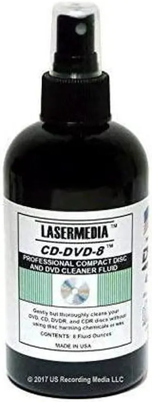 CDDVD8 Compact DiscCDR and DVDDVDR Cleaner Not a Scratch Remover 8 Ounce Spray Bottle Made in USA