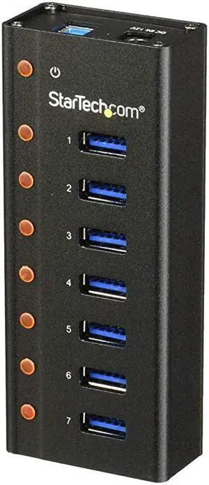 com 7 Port USB 30 Hub 5 Gbps Metal Enclosure Desktop or Wall Mountable Rugged amp industrial Powered USB Expander and Splitter Hub ST7300U3M